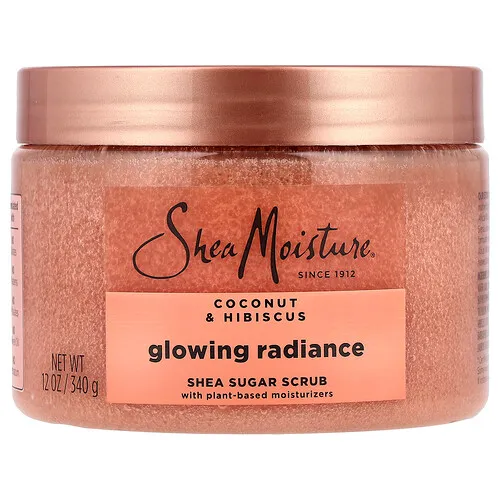 SheaMoisture, Glowing Radiance, Exfoliante con azúcar de karité, Coco e hibisco, 340 g (12 oz)