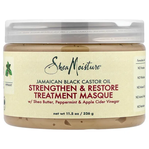SheaMoisture, Aceite de ricino negro de Jamaica, Mascarilla de tratamiento fortalecedor y restaurador, 326 g (11,5 oz)