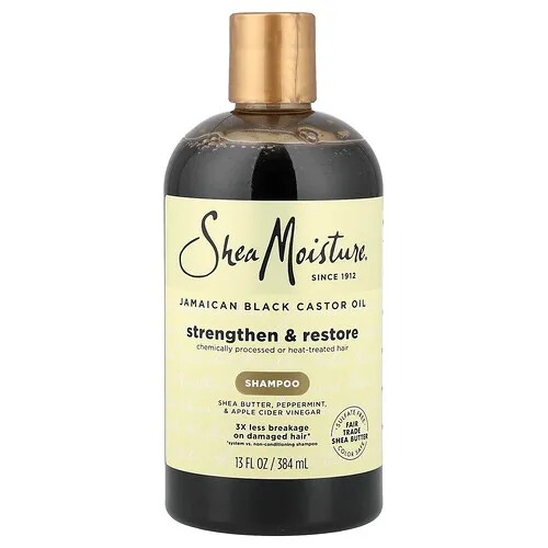 SheaMoisture, Aceite de ricino negro de Jamaica, Champú fortalecedor y restaurador, 384 ml (13 oz. líq.)