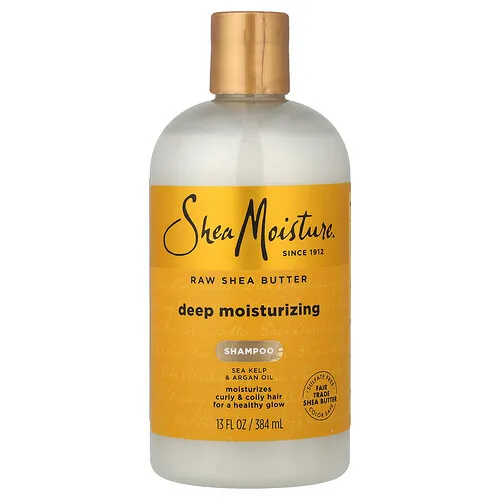 SheaMoisture, Manteca de karité cruda, Champú de humectación profunda, Cabello rizado y rizado, 384 ml (13 oz. líq.)