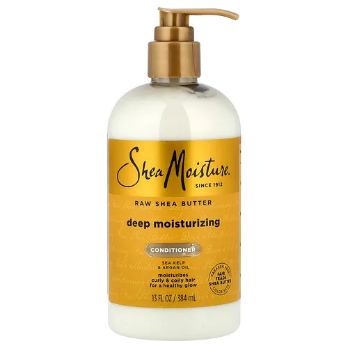 SheaMoisture, Manteca de karité cruda, Acondicionador de humectación profunda, Cabello rizado y rizado, 384 ml (13 oz. líq.)