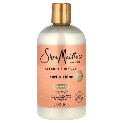 SheaMoisture, Champú para rizos brillantes, Coco e hibisco, Cabello grueso y rizado, 384 ml (13 oz. líq.)