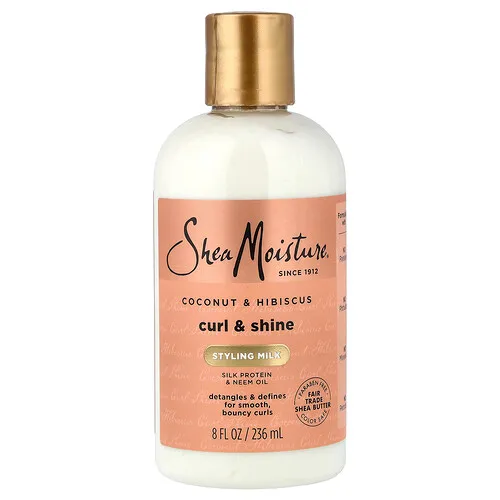 SheaMoisture, Curl & Shine, Leche de peinado, Coco e hibisco, 236 ml (8 oz. líq.)
