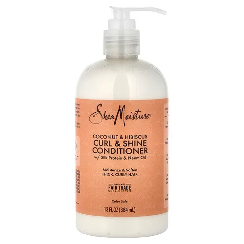 SheaMoisture, Acondicionador rizos y brillo, Coco e hibisco, 384 ml (13 oz. líq.)