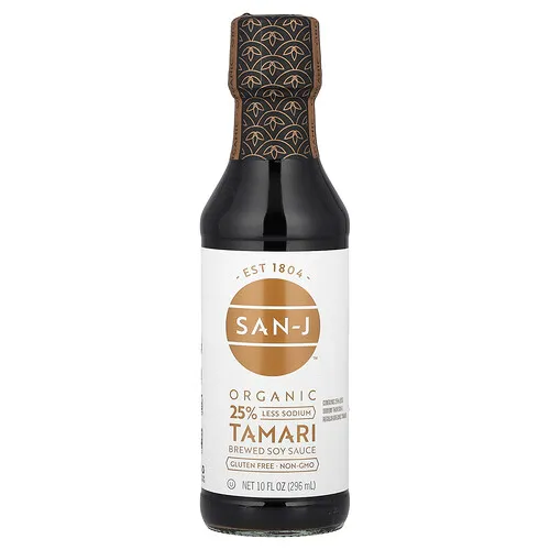 San-J, Salsa de soya elaborada con tamari orgánico, Sin sodio, 296 ml (10 oz. líq.)