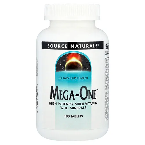 Source Naturals, Mega-One™, Suplemento multivitamínico de alta potencia con minerales, 180 comprimidos
