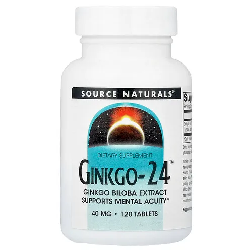 Source Naturals, Ginkgo-24™, 40 mg, 120 comprimidos