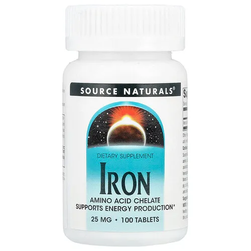 Source Naturals, Hierro, 25 mg, 100 comprimidos