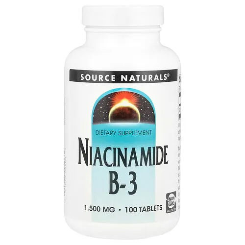 Source Naturals, Vitamina B3 en forma de niacinamida, 1500 mg, 100 comprimidos