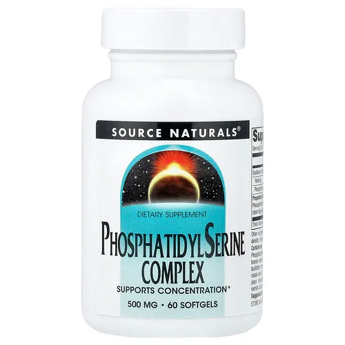 Source Naturals, Complejo de fosfatidilserina, 500 mg, 60 cápsulas blandas