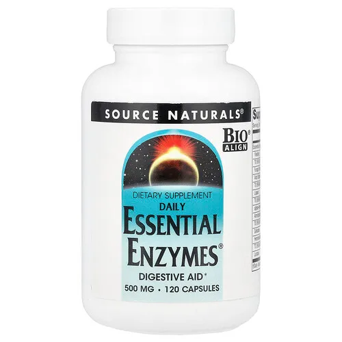 Source Naturals, Daily Essential Enzymes®, Enzimas esenciales de uso diario, 500 mg, 120 cápsulas