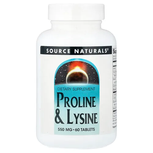Source Naturals, Prolina y lisina, 60 comprimidos