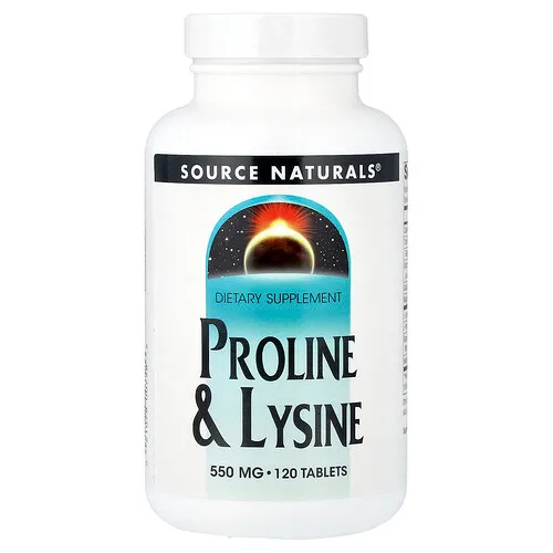 Source Naturals, Prolina y lisina, 120 comprimidos