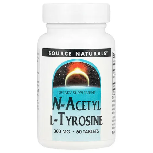 Source Naturals, N-acetil-L-tirosina, 300 mg, 60 comprimidos