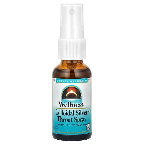 Source Naturals, Bienestar, Spray para la garganta Colloidal Silver™, 30 ppm, 29,57 ml (1 oz. líq.)
