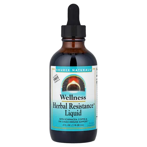 Source Naturals, Líquido Wellness Herbal Resistance™, Sin alcohol, 118,28 ml (4 oz. líq.)