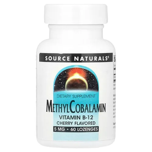 Source Naturals, Metilcobalamina, Cereza, 5 mg, 60 pastillas