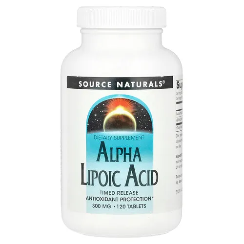 Source Naturals, Ácido alfa-lipoico, Liberación prolongada, 120 comprimidos