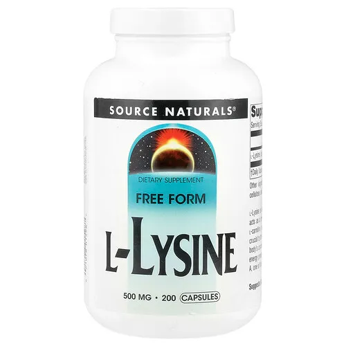 Source Naturals, L-lisina, 500 mg, 200 cápsulas