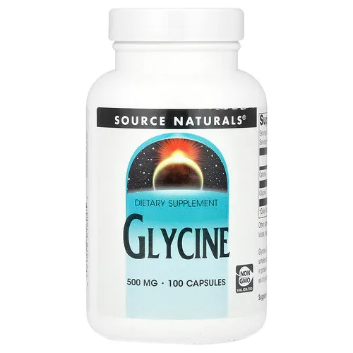 Source Naturals, Glicina, 500 mg, 100 cápsulas