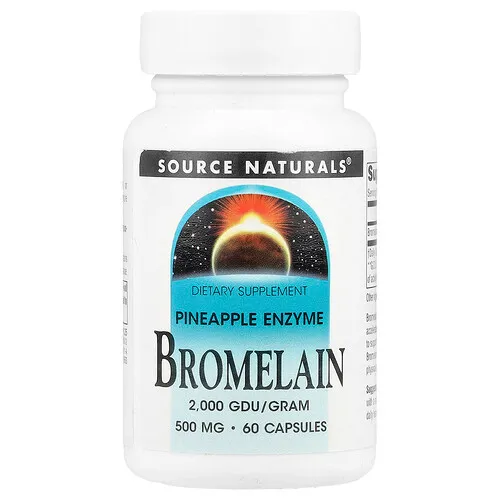 Source Naturals, Bromelaína, 500 mg, 60 cápsulas
