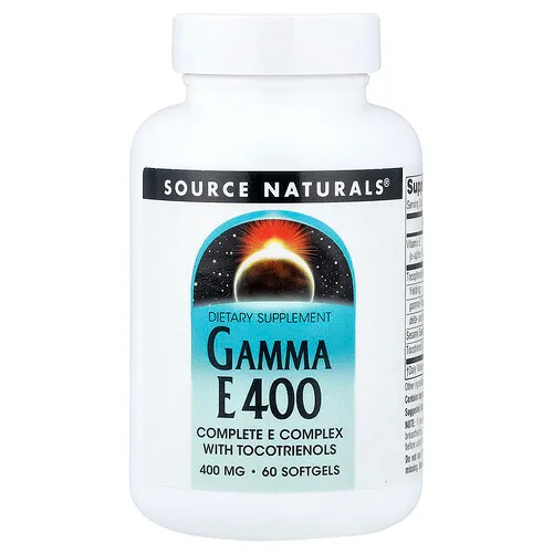 Source Naturals, Gamma E 400, Complejo de vitaminas completo con tocotrienoles, 60 cápsulas blandas
