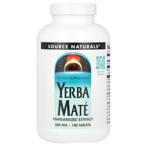 Source Naturals, Yerba mate, 600 mg, 180 comprimidos