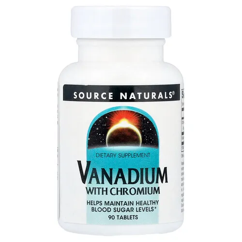 Source Naturals, Vanadio con cromo, 90 comprimidos