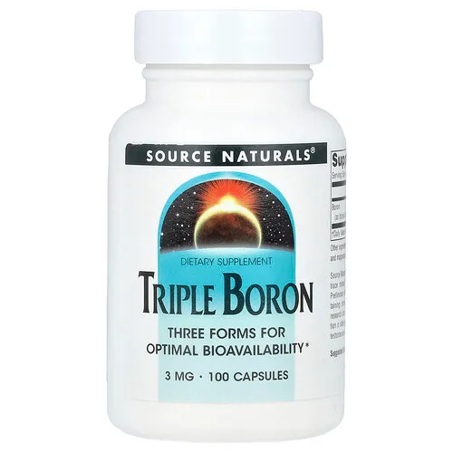 Source Naturals, Boro triple, 3 mg, 100 cápsulas