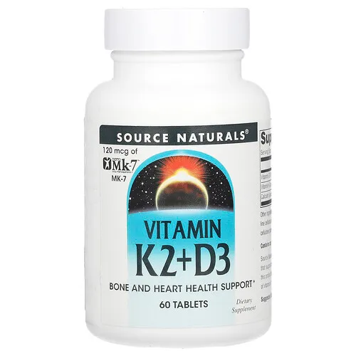 Source Naturals, Vitamina K2 y D3, 60 comprimidos