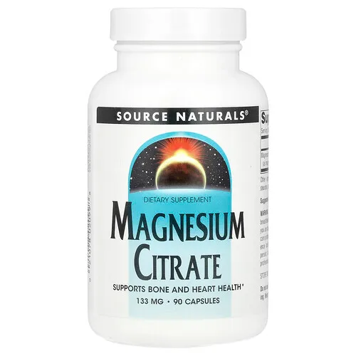 Source Naturals, Citrato de magnesio, 133 mg, 90 cápsulas