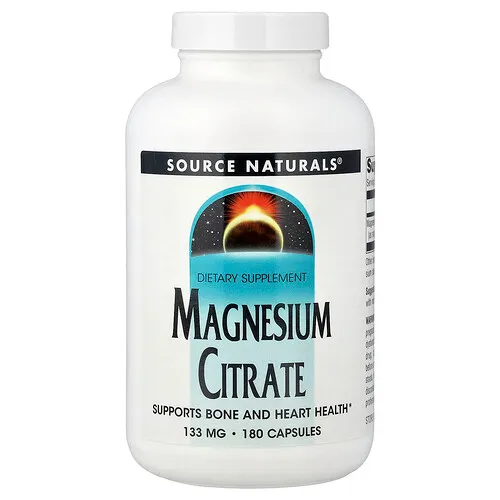 Source Naturals, Citrato de magnesio, 133 mg, 180 Cápsulas