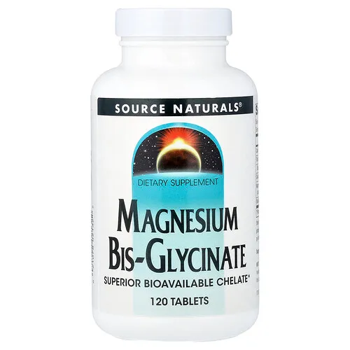 Source Naturals, Bisglicinato de magnesio, 120 comprimidos