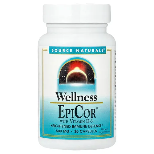 Source Naturals, Bienestar, EpiCor® con vitamina D3, 30 cápsulas