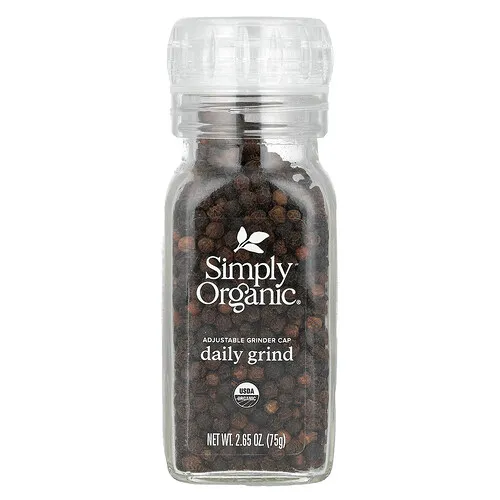 Simply Organic, Daily Grind, Pimienta negra en granos, 75 g (2,65 oz)