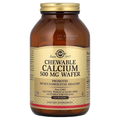 Solgar, Calcio masticable, 120 obleas (500 mg por oblea)