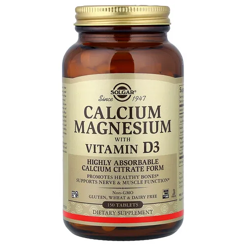 Solgar, Calcio y magnesio con vitamina D3`` 150 comprimidos