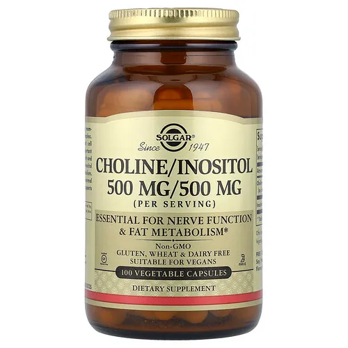 Solgar, Colina e inositol, 100 cápsulas vegetales