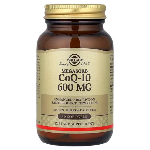 Solgar, Megasorb, CoQ10, 600 mg, 30 cápsulas blandas