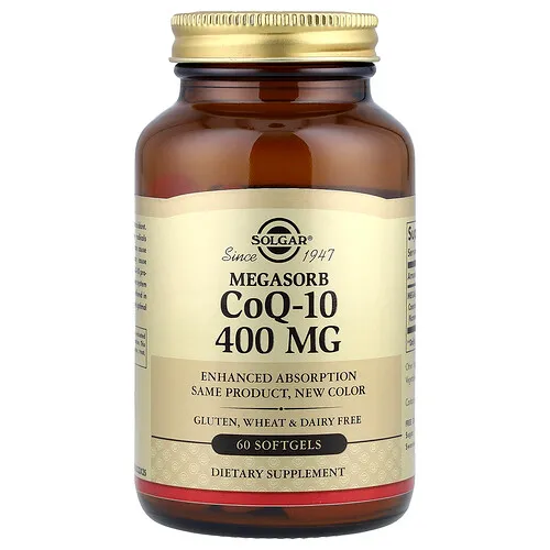 Solgar, Megasorb CoQ-10, 400 mg, 60 cápsulas blandas