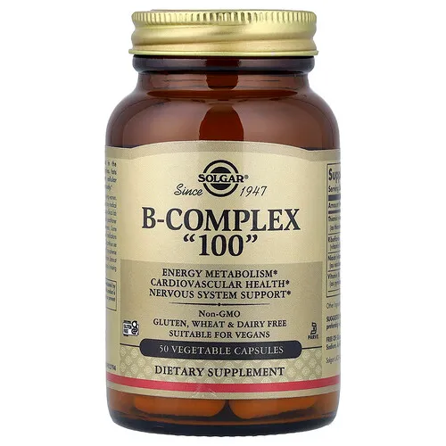 Solgar, Complejo de vitaminas B “100”, 50 cápsulas vegetales