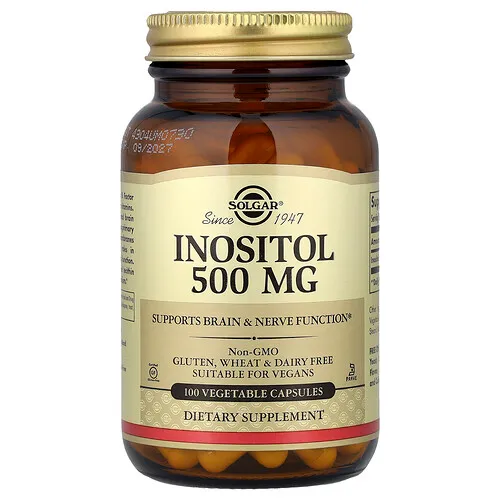 Solgar, Inositol, 500 mg, 100 cápsulas vegetales