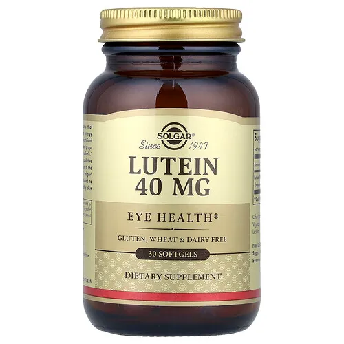 Solgar, Luteína, 40 mg, 30 cápsulas blandas