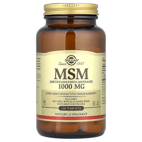 Solgar, MSM (Metillsulfonilmetano), 1000 mg, 120 tabletas
