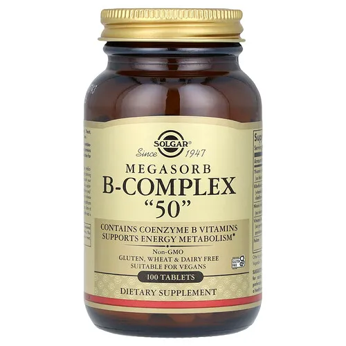 Solgar, Complejo B Megasorb “50”, 100 comprimidos