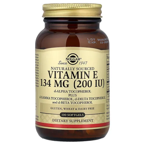 Solgar, Vitamina E, De origen natural, 100 cápsulas blandas