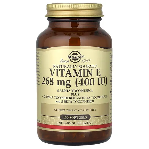 Solgar, Vitamina E de fuentes naturales, 268 mg (400 UI), 100 cápsulas blandas
