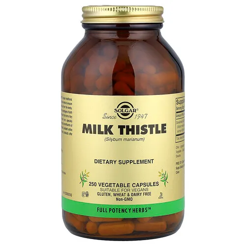 Solgar, Cardo mariano, 250 cápsulas vegetales (450 mg por cápsula)