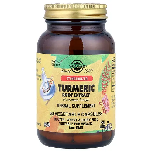 Solgar, Extracto de raíz de cúrcuma, 60 cápsulas vegetales (400 mg por cápsula)