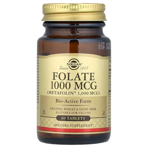 Solgar, Folato, 1000 mcg, 60 comprimidos
